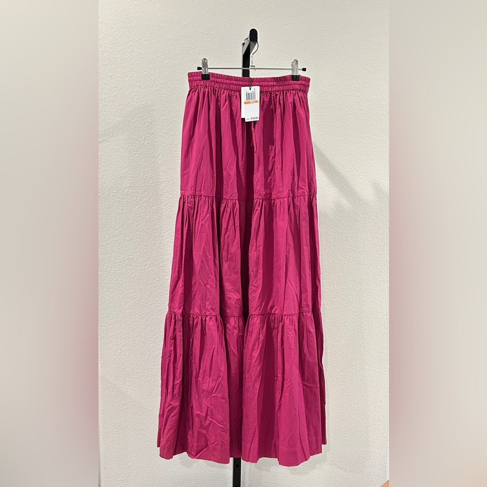 S/W/F Drawstring A Line Tiered Maxi Skirt Mamacita with Pockets, Size S, NWT